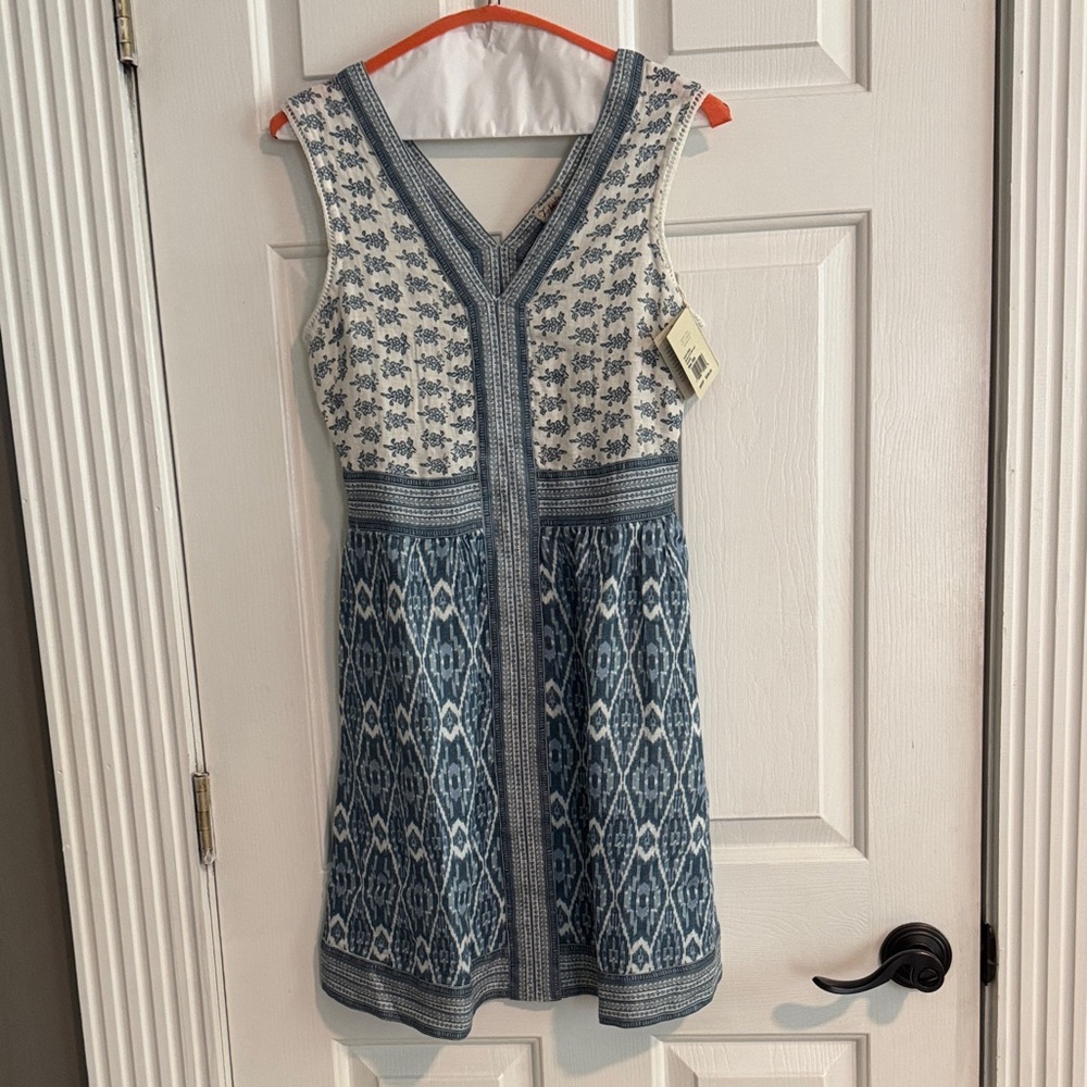 Faherty nwt blue patterned dress xxs